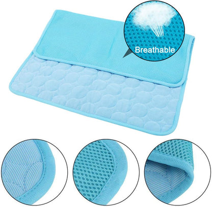 Self-Cooling Mat for Dogs Cats-Ice Silk Pet Cooling Pad, Portable & Washable Dog Cooling Blanket for Kennel/Sofa/Bed/Floor/Car Seats